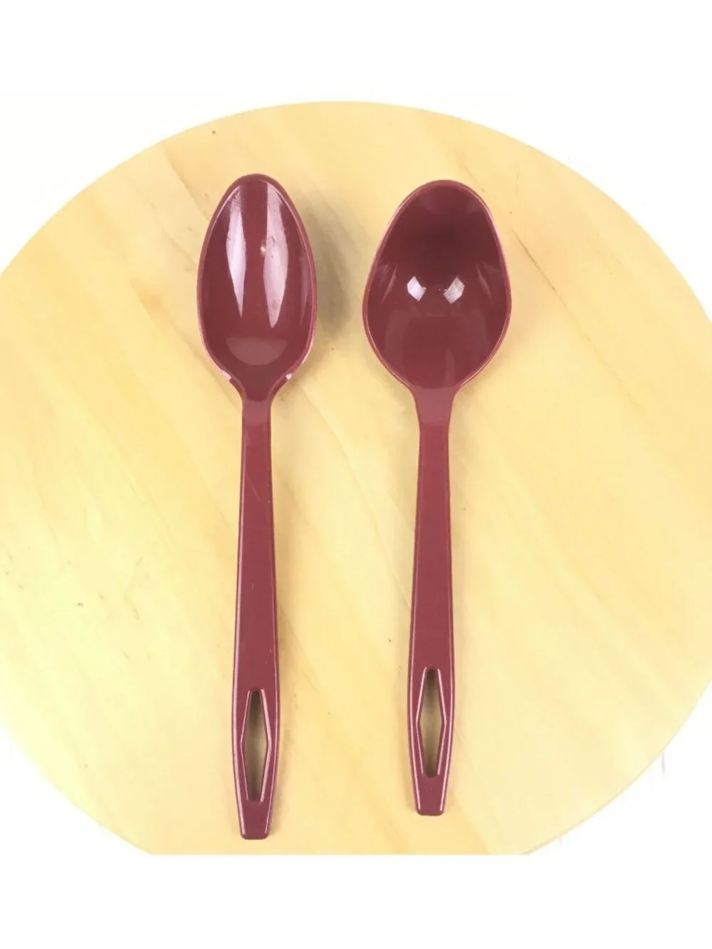 Vintage Tailor Made Serving Spoon and Ladle Set Burgundy Lot of 2 Utensils